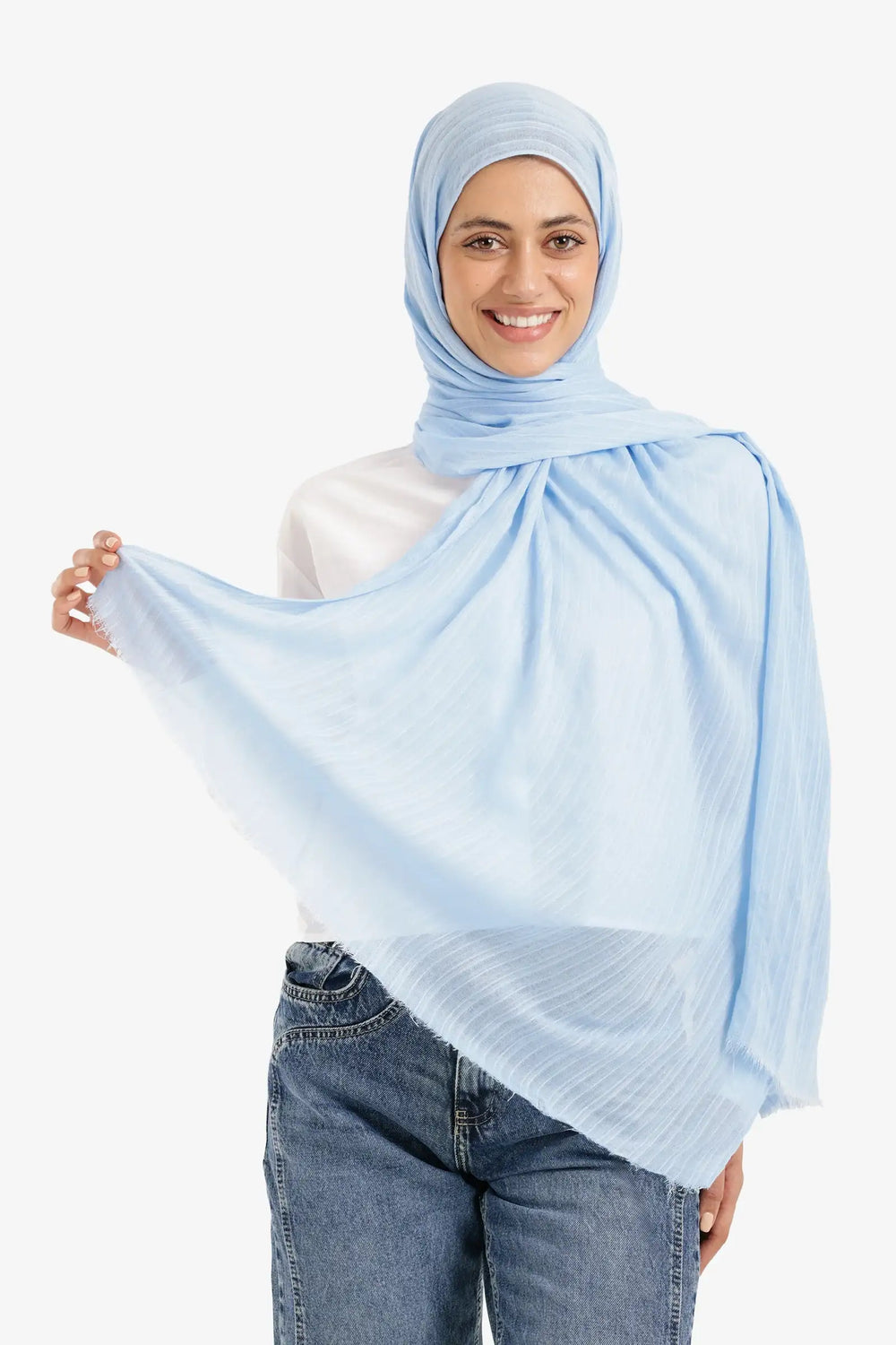 Textured Ribbed Cotton Scarf