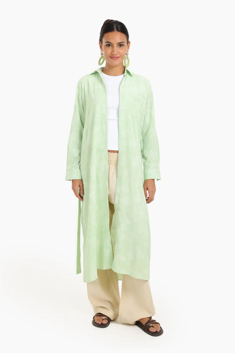 Printed Midi Shirt Dress