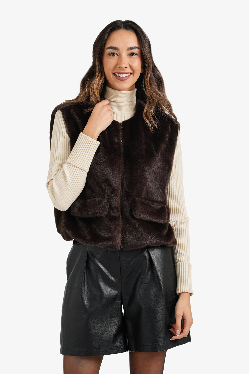 Fur Zip-Up Vest