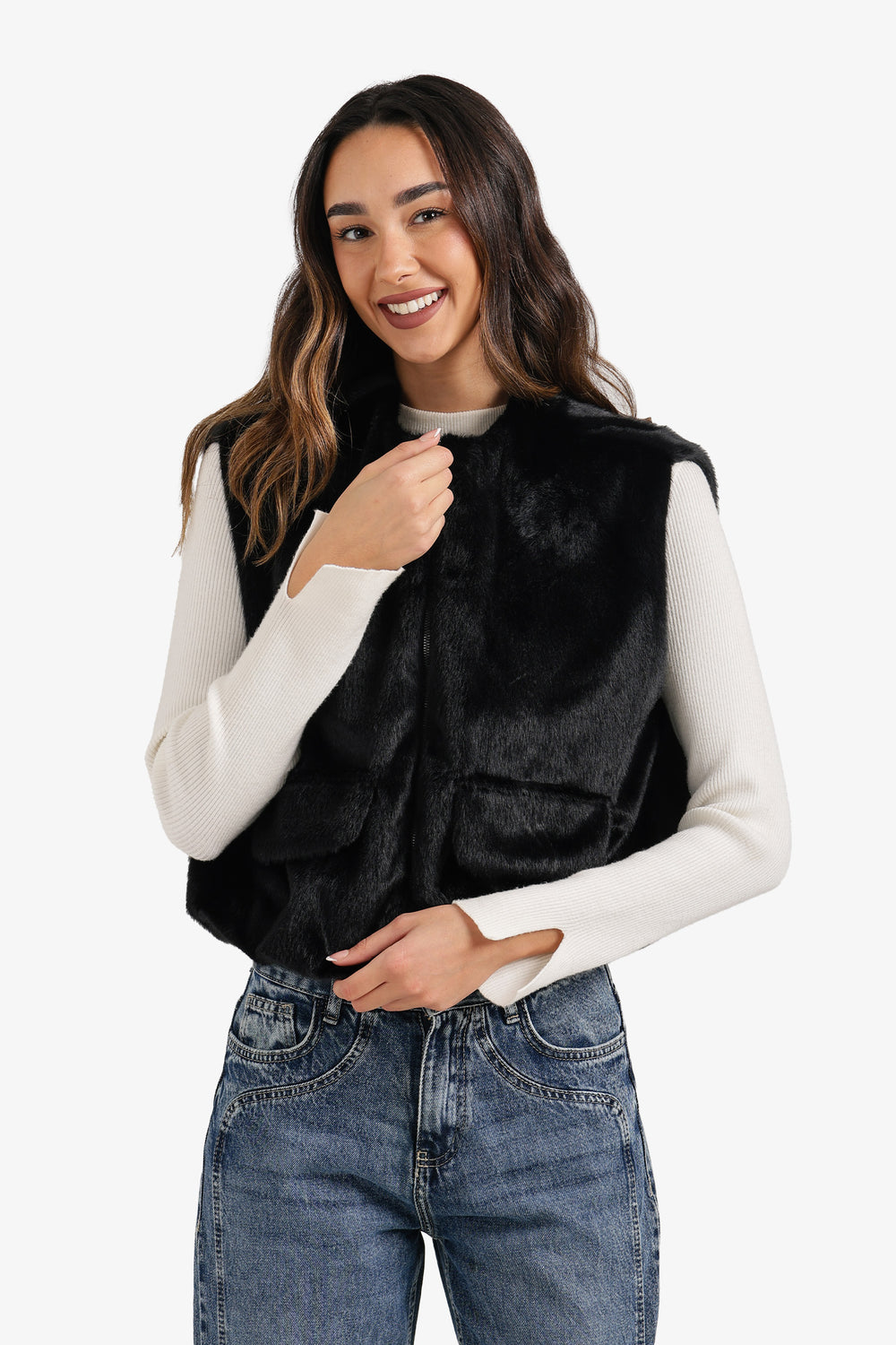 Fur Zip-Up Vest