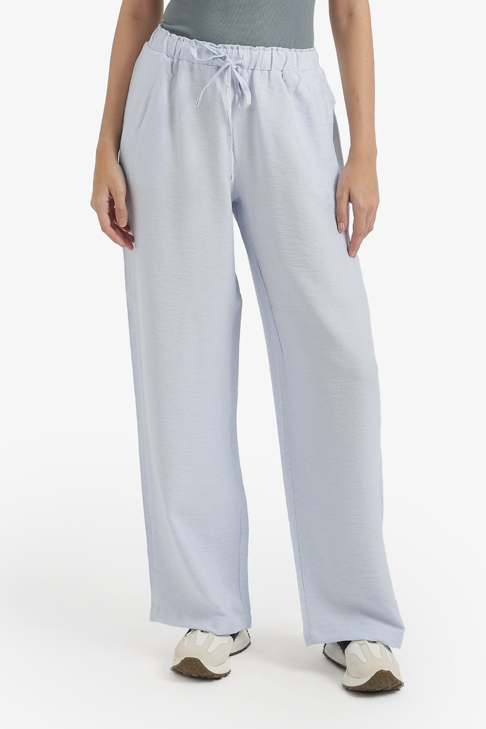 Wide-Leg Drawstring Pants
