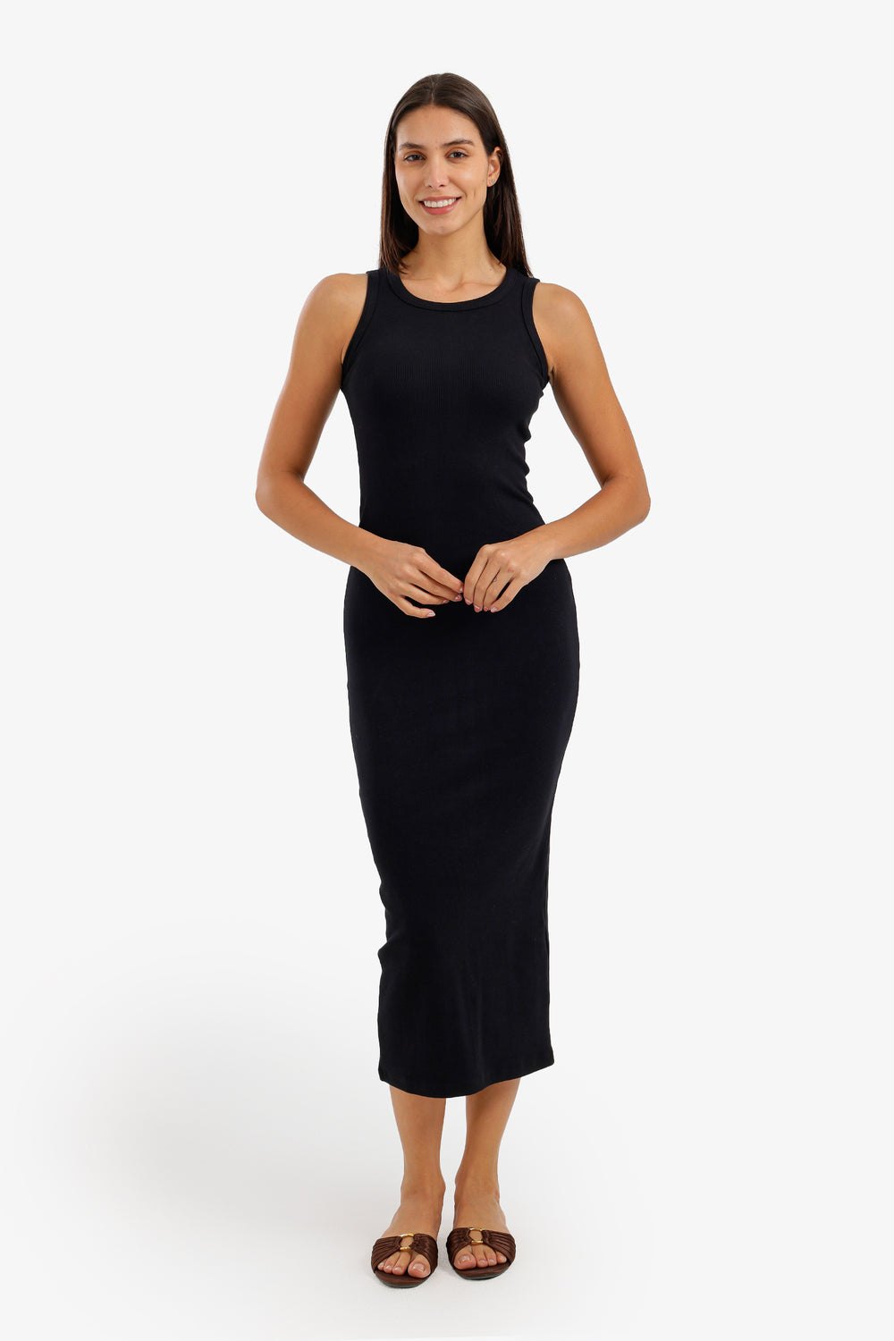 فستان لاونج مضلع بدون أكمام