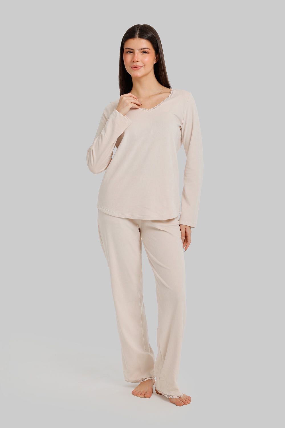 Long-Sleeve Velvet Pyjama
