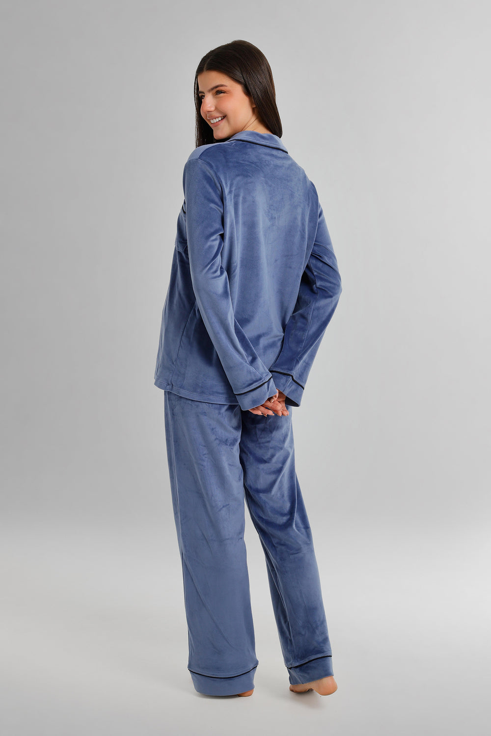 Piped Button-Front Pyjama