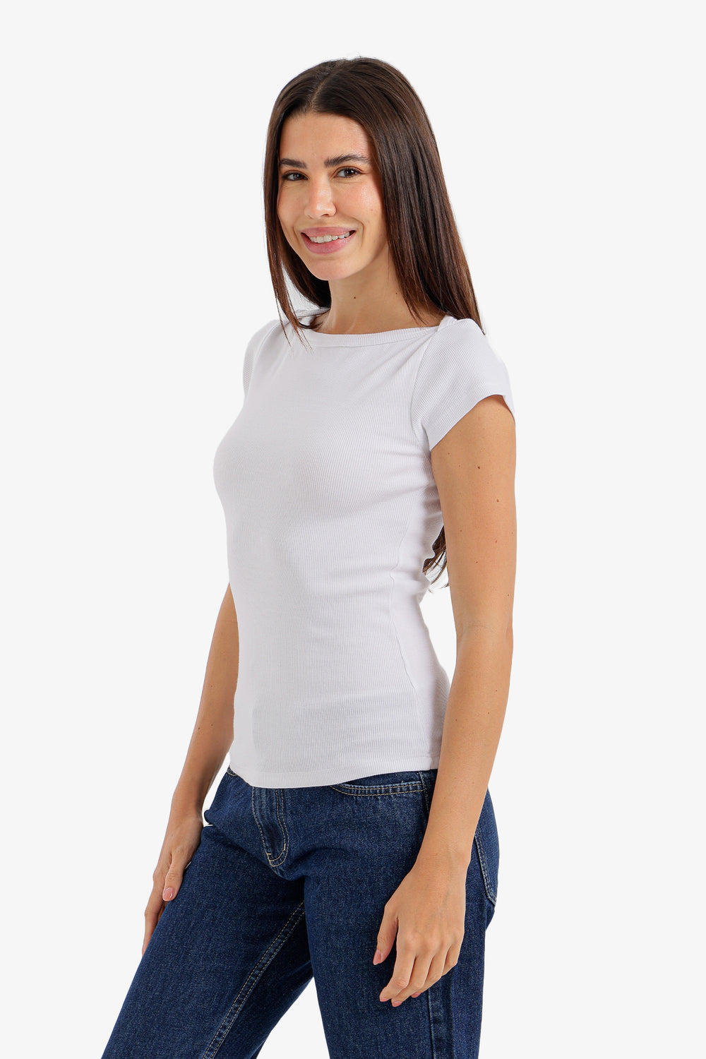 توب مضلع برقبة عريضة