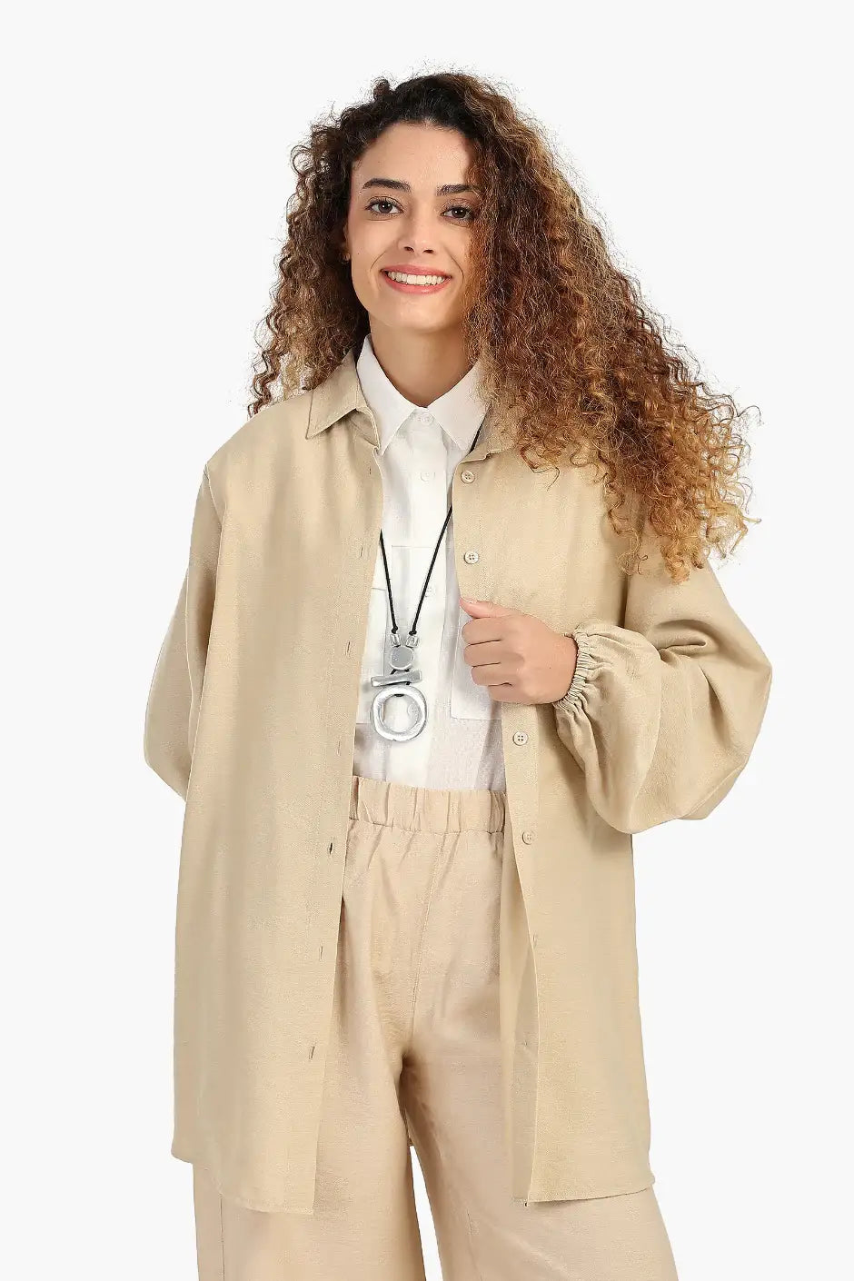 قميص كتان بكم