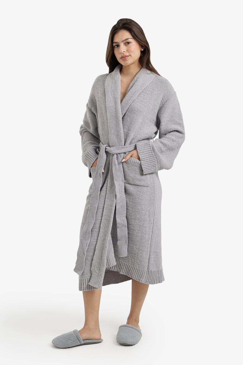 Shawl-Collar Midi Robe