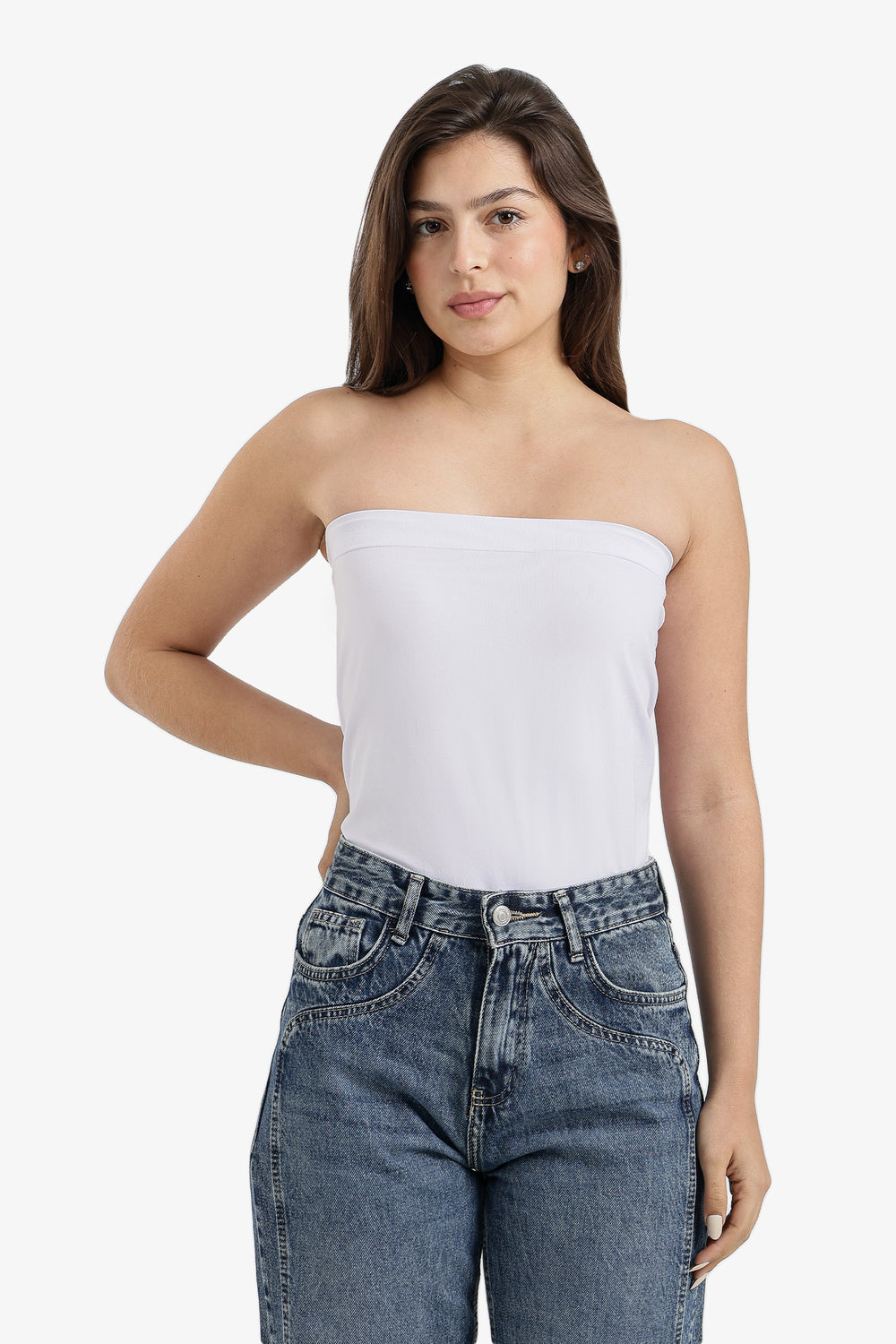 Strapless Long Tube Top