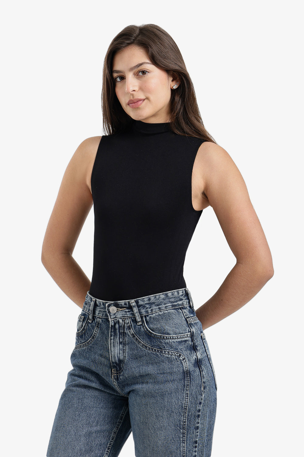 Sleeveless High Neck Bodysuit