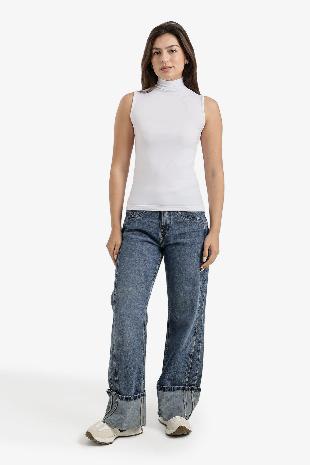 Sleeveless High Neck Top