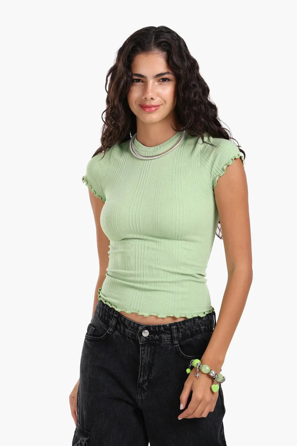 Seamless Ribbed Slim Fit Top