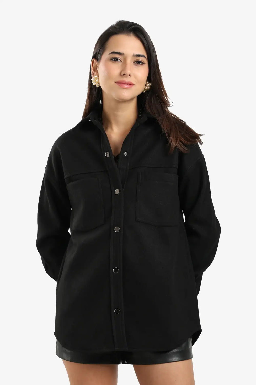 Button-Down Fleece Overshirt