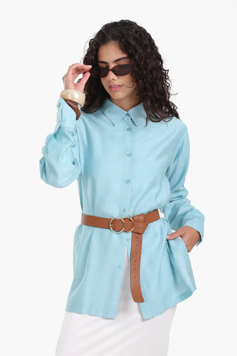 Voile Button Closure Shirt