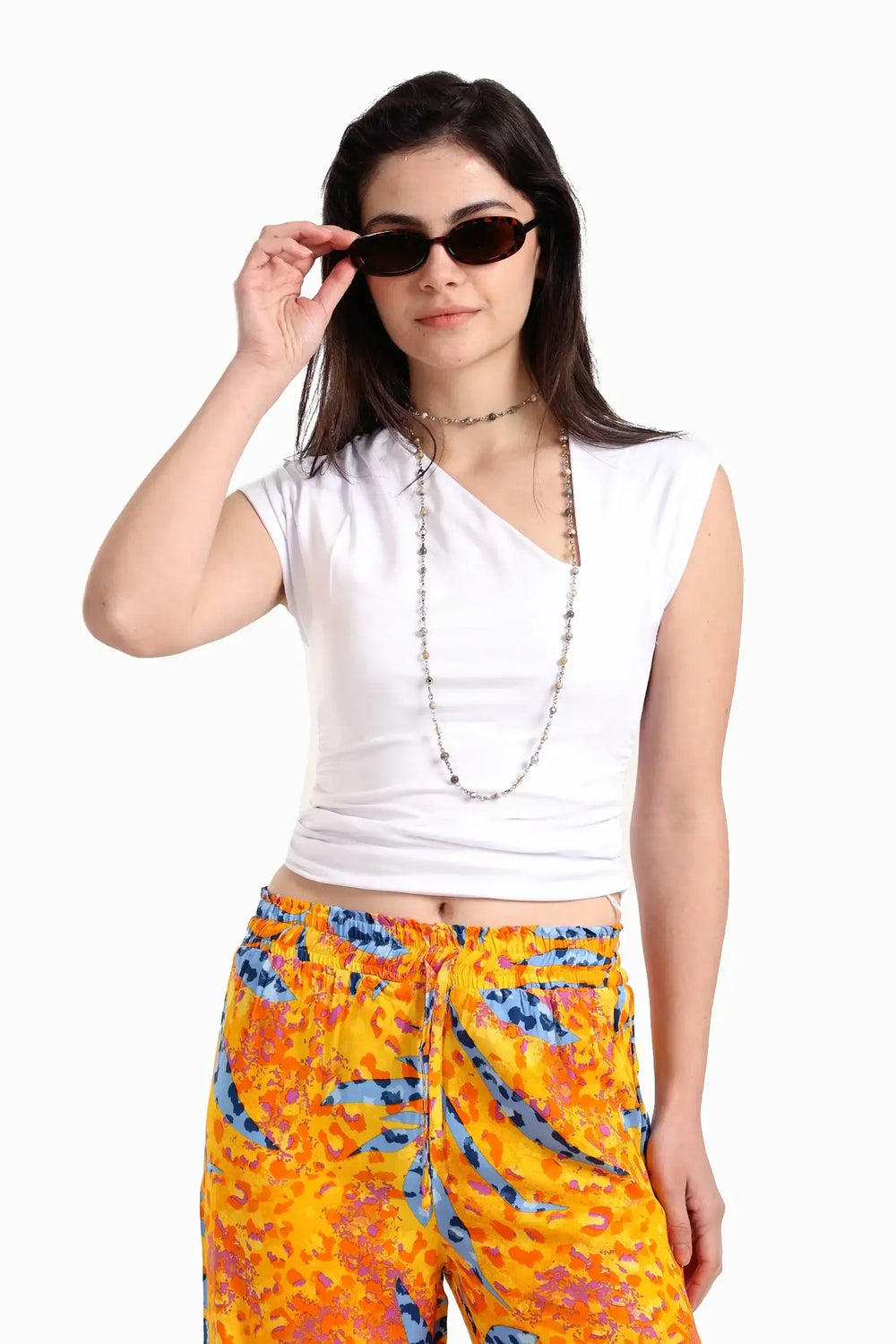 Asymmetric V-Neck Top