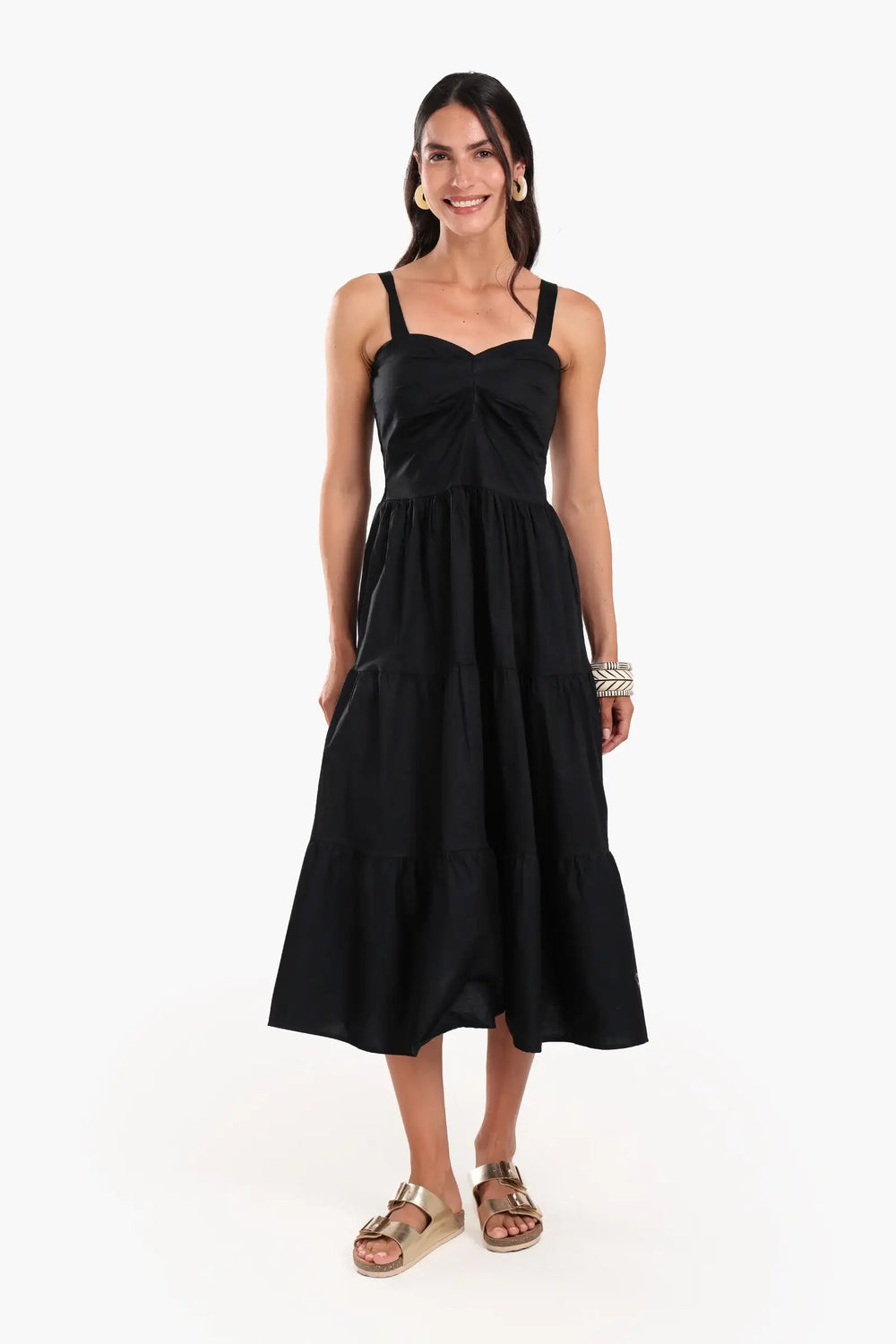 Sleeveless Tiered Midi Dress