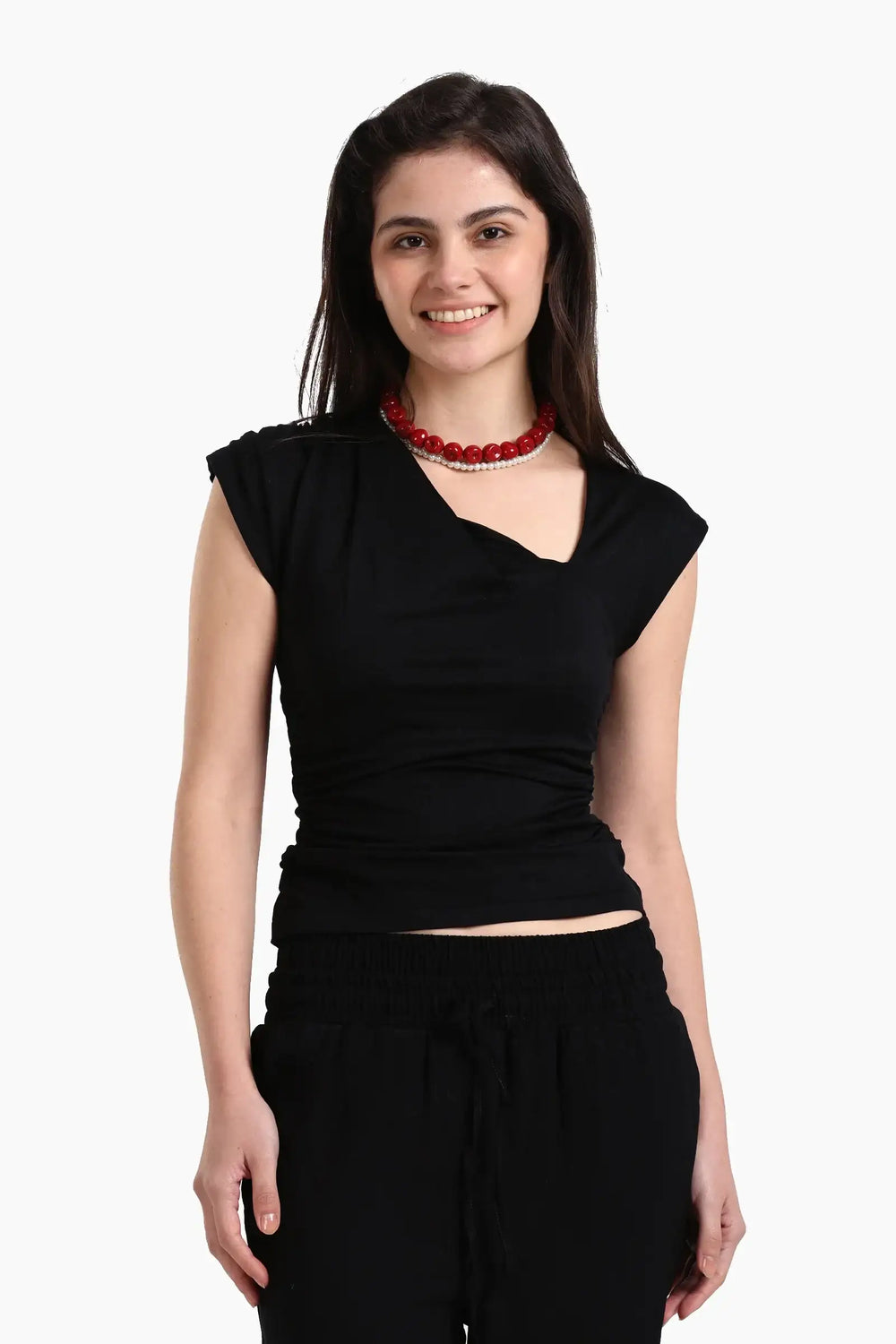 Asymmetric V-Neck Top
