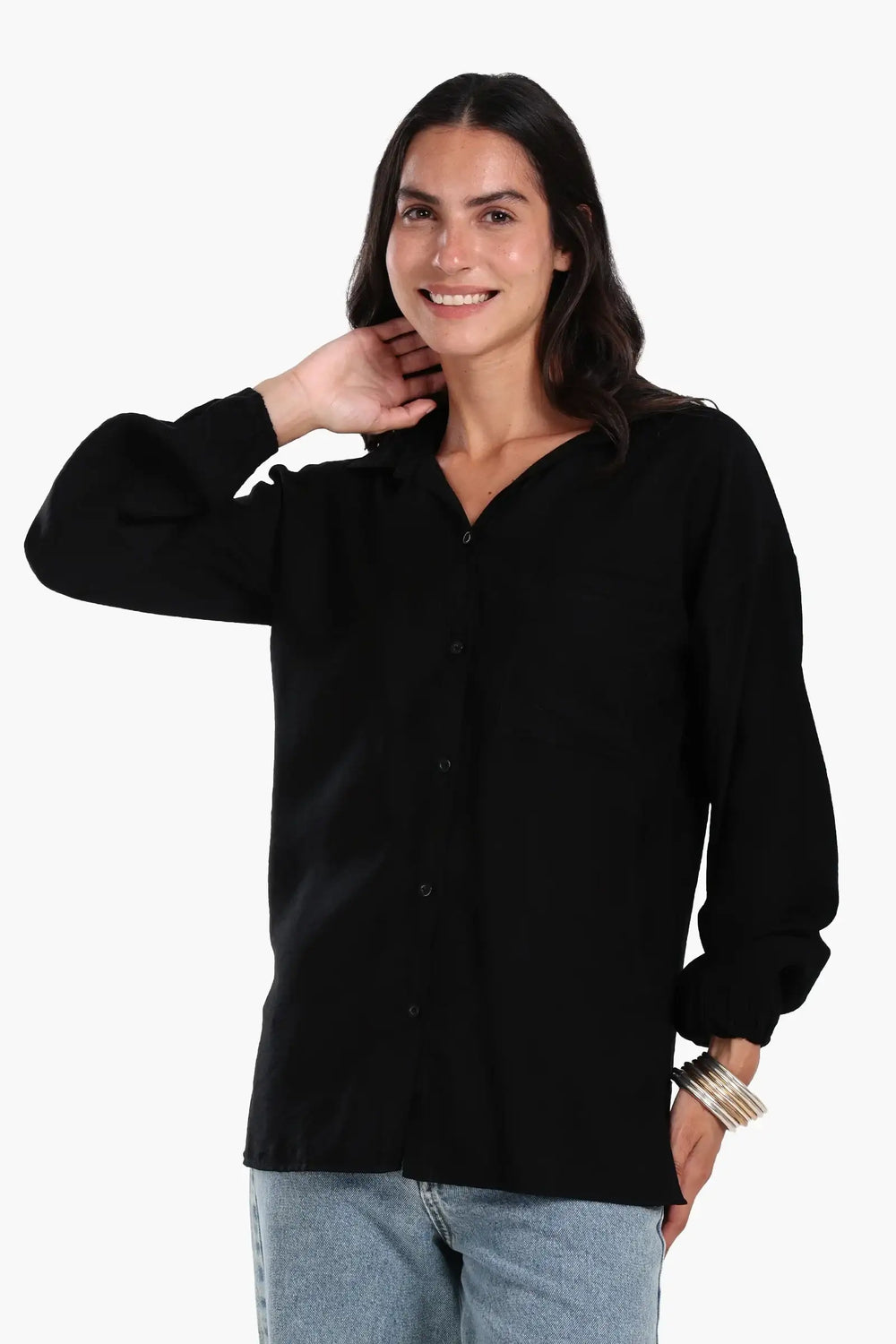 Shirt with Elastic Cuffs
