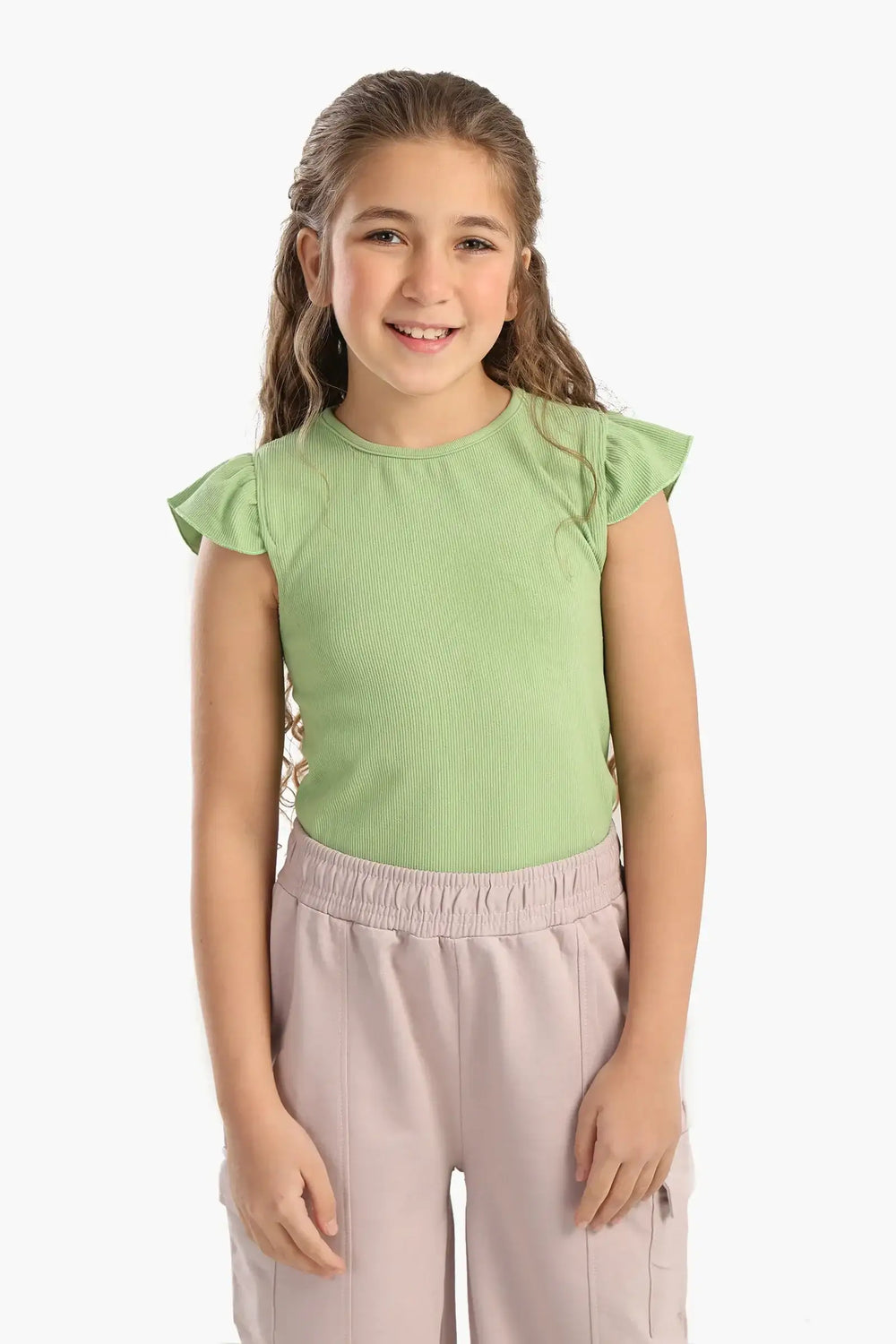 Girly Ribbed Ruffle Top
