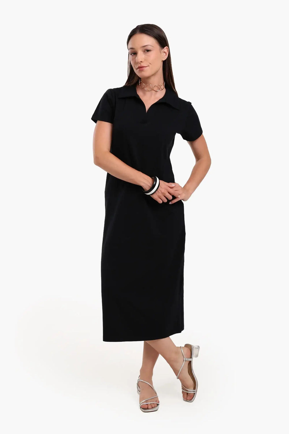 Polo Neck Midi Dress