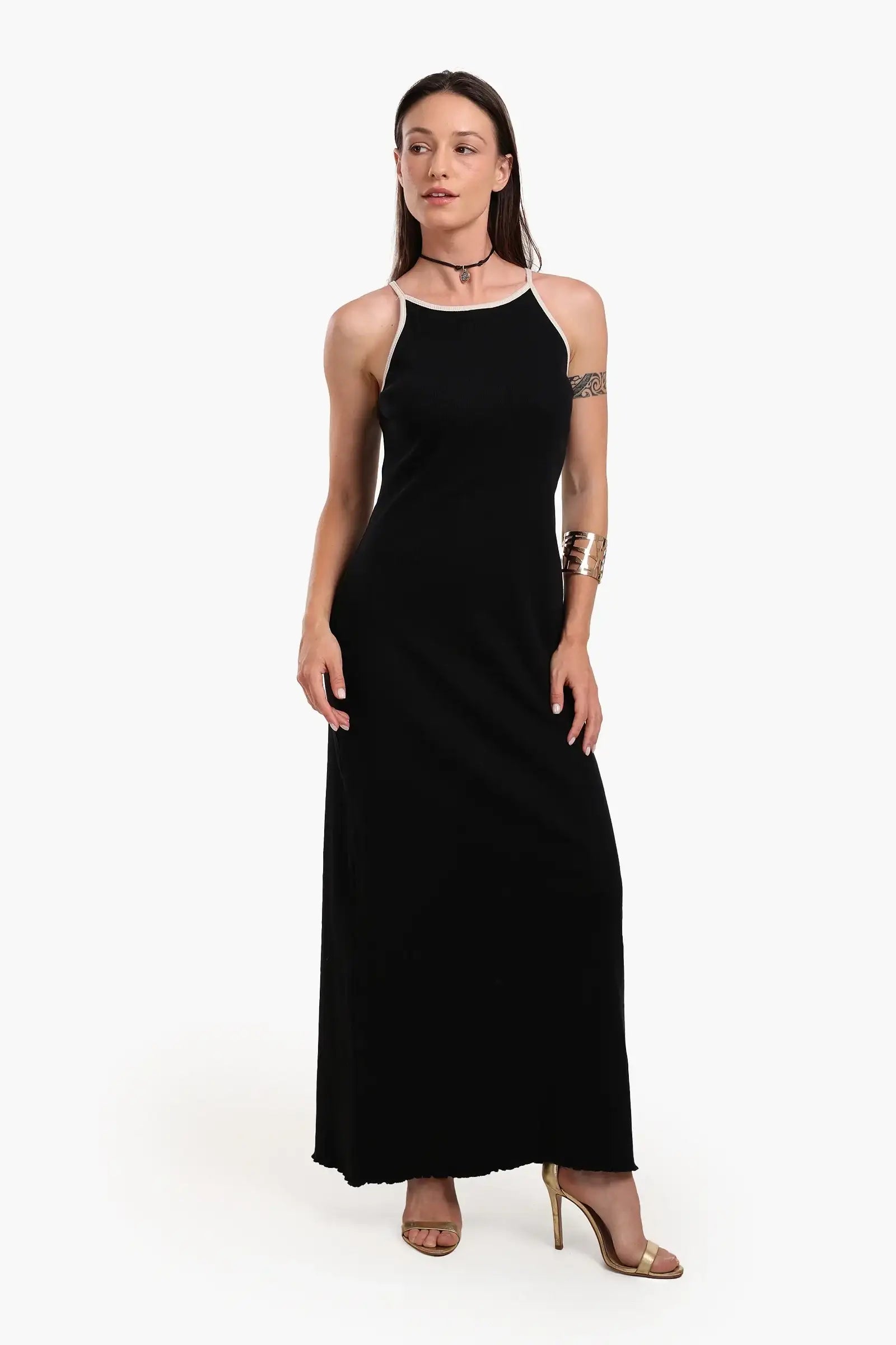 fitted lace wedding dress Slim-Fit Maxi Dress With Slit main image 0