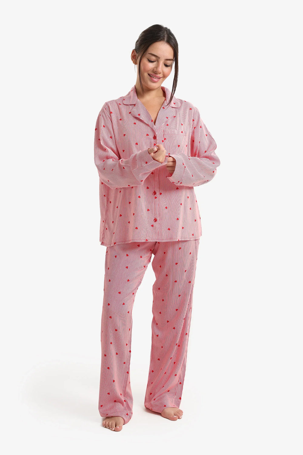 Hearts Print Pyjama Set