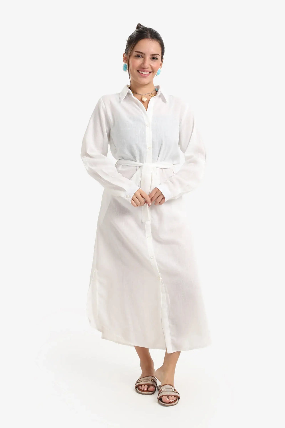 Beach Dress with Deatchable Belt