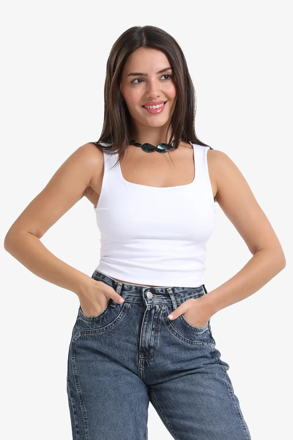 Sleek Solid Patterned Top