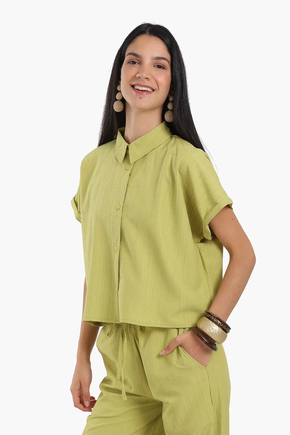 Textured Pattern Lounge Shirt
