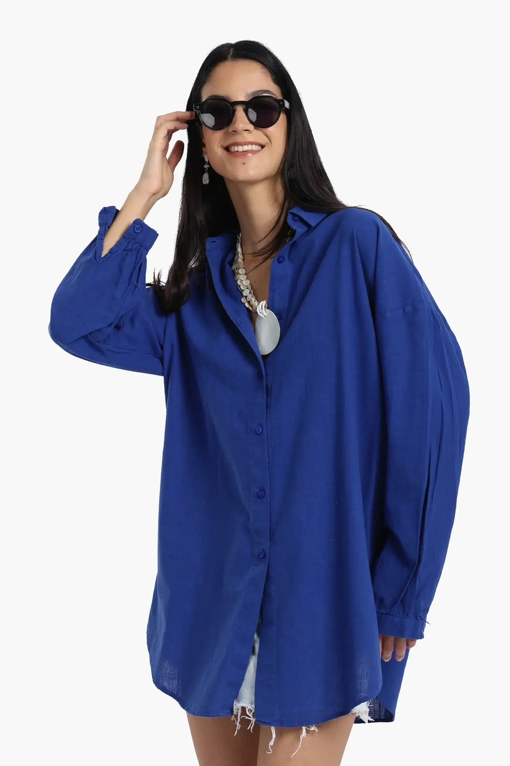 Linen Dropped Shoulder Shirt