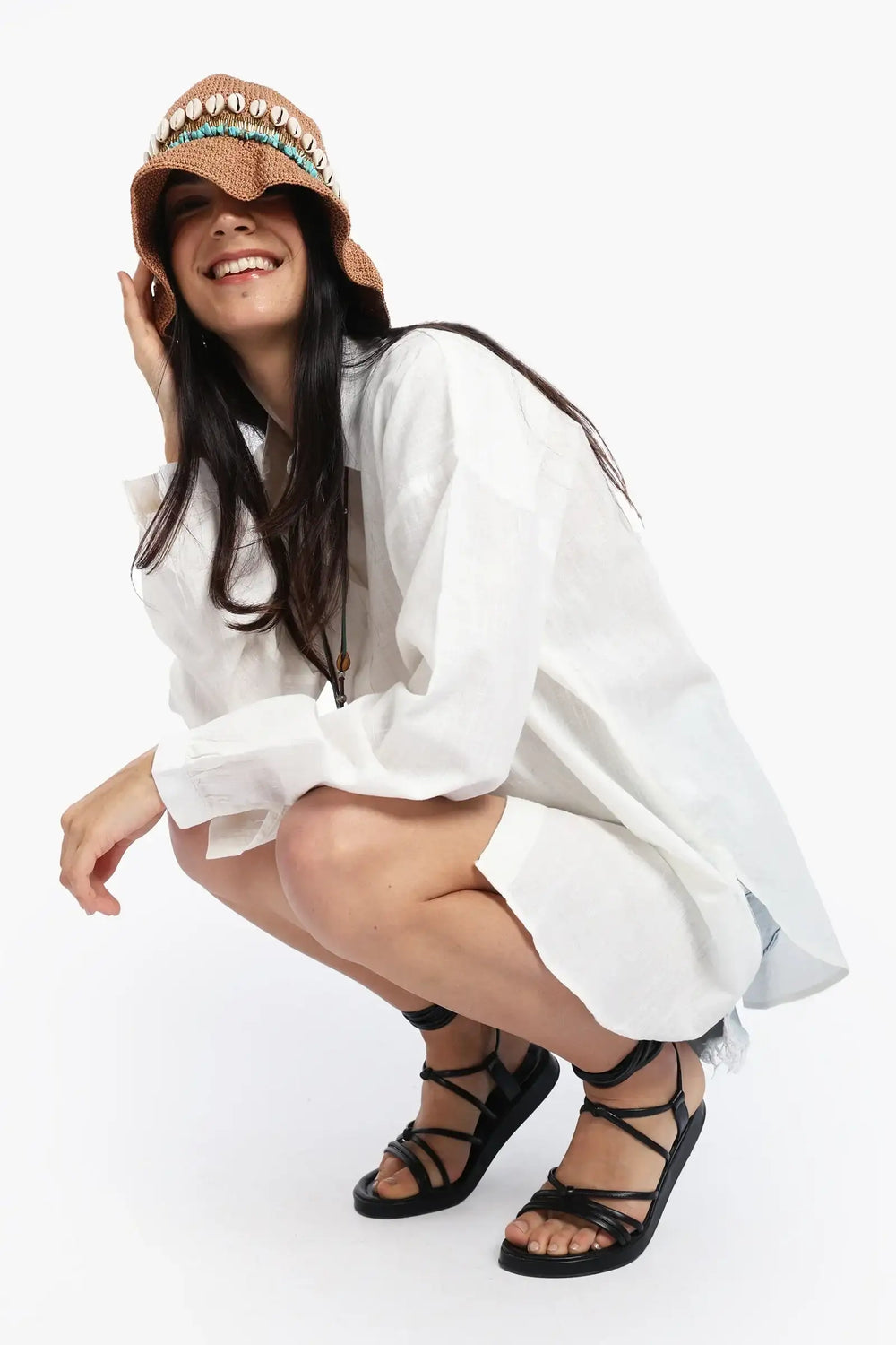 Linen Dropped Shoulder Shirt