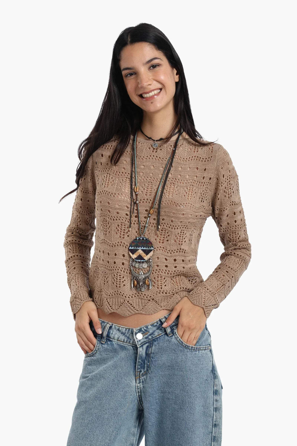Knitted Long Sleeves Top
