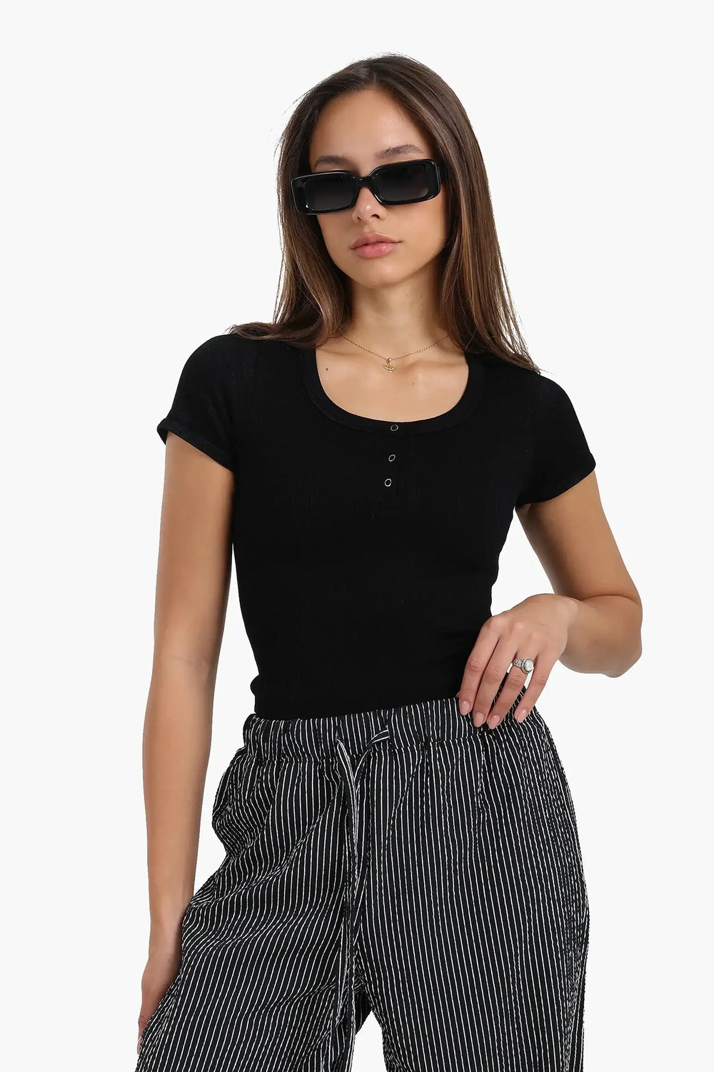 Snap Front Button Top