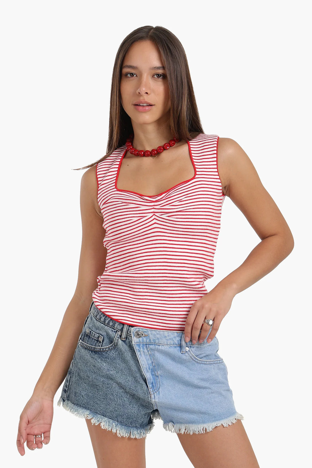 Sleeveless Cut Tank Top