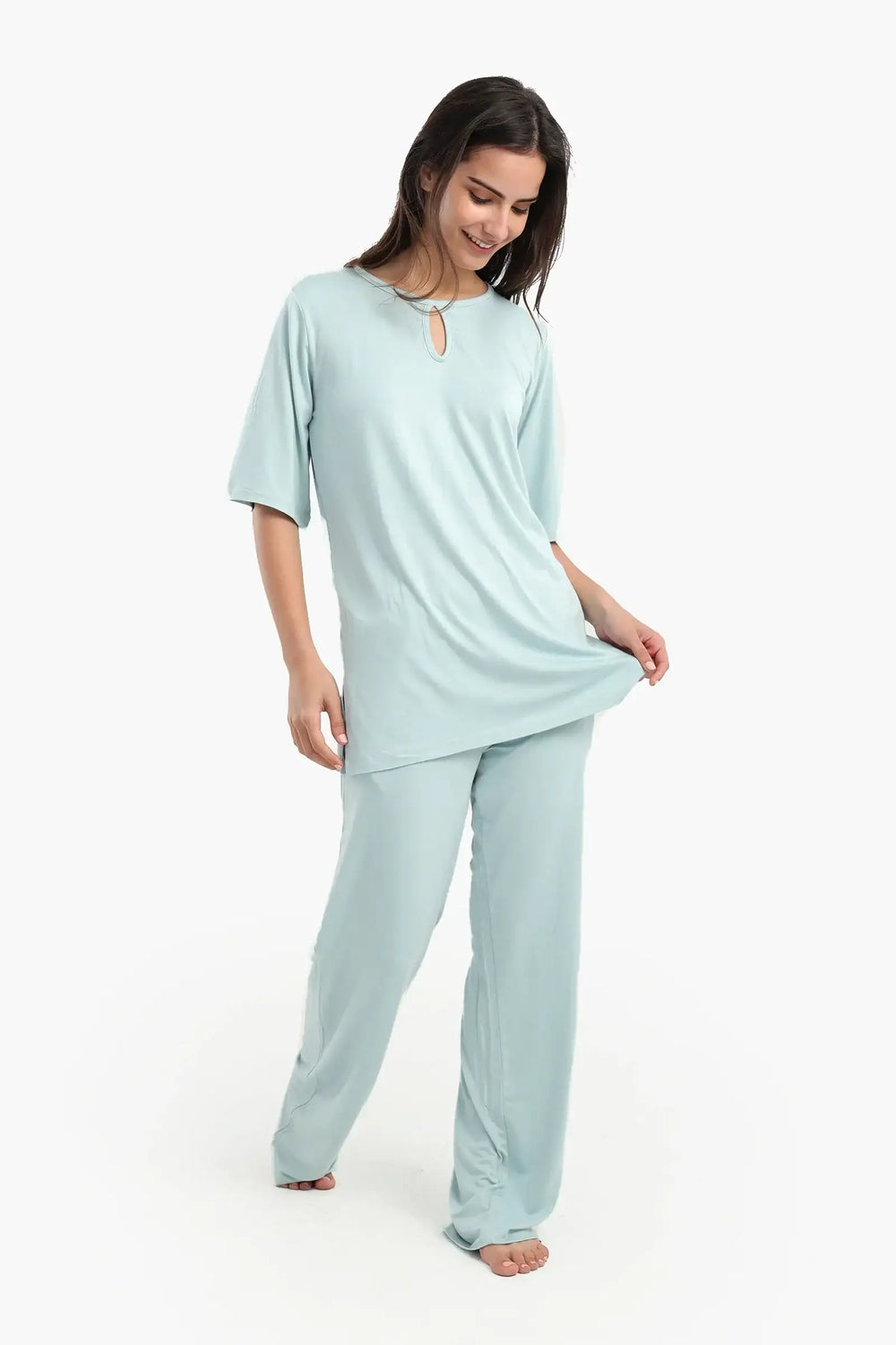 Pyjama Set with Keyhole Top