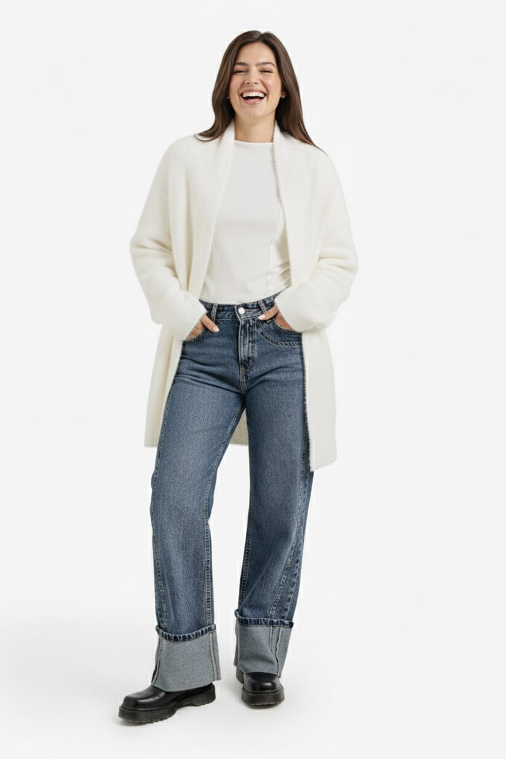 Dropped-Shoulder Cardigan