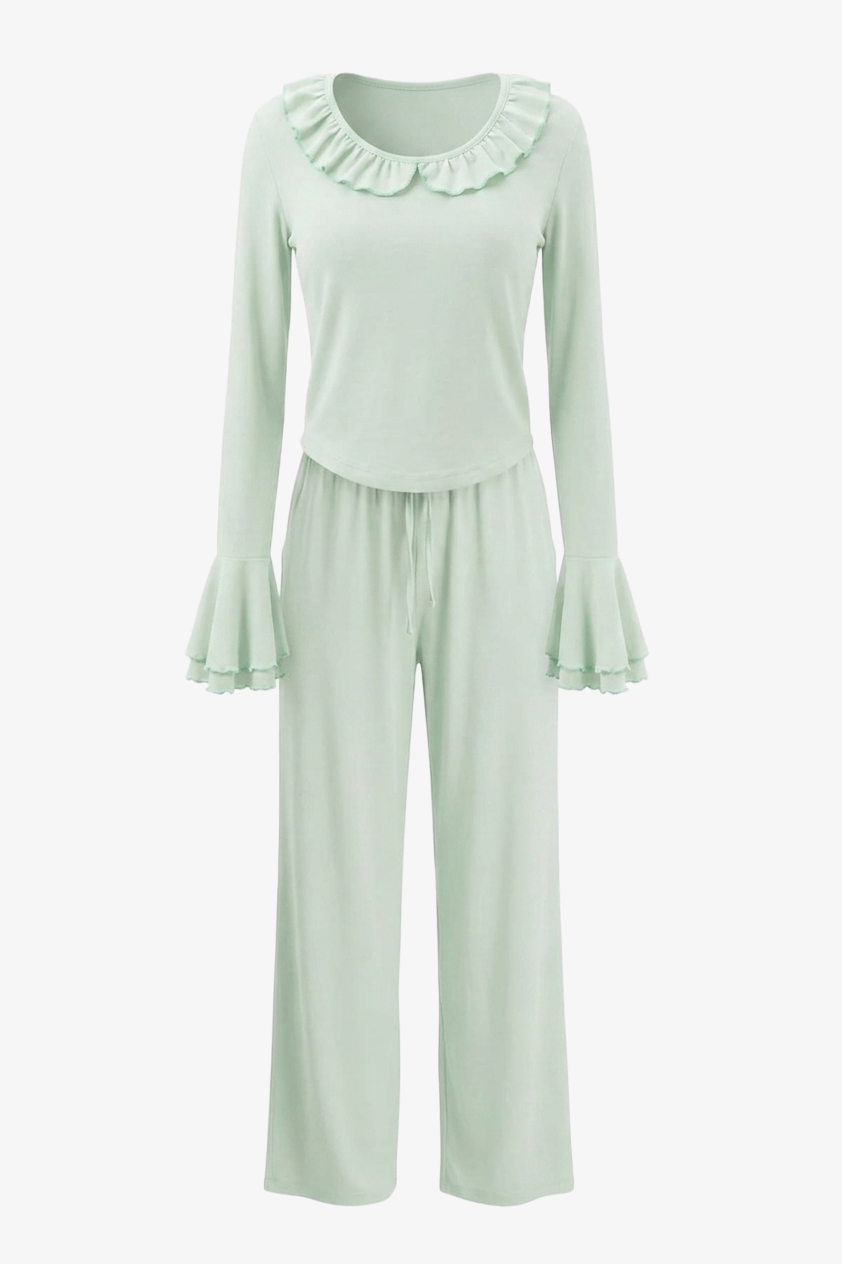 Ruffle-Trim Pyjama Set