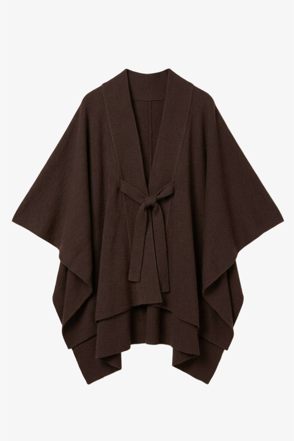 Self-Tie Knit Poncho
