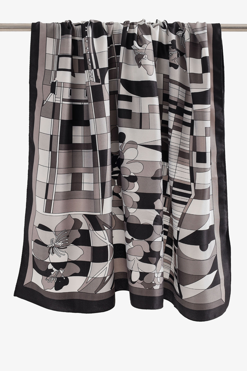 Mixed Print Satin Scarf