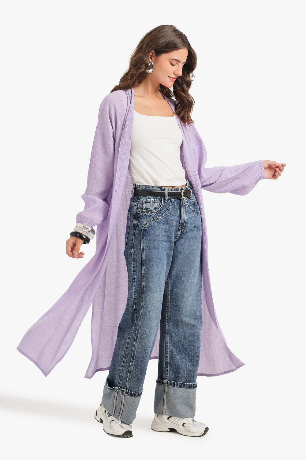 Relaxed Open-Front Cardigan