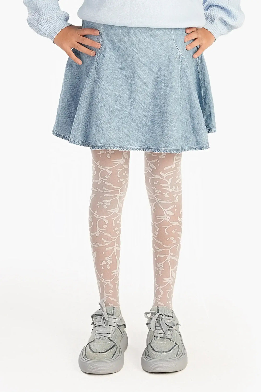 Girly Jacquard Pantyhose