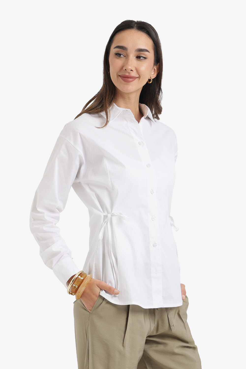 Cinched Side-Tie Shirt