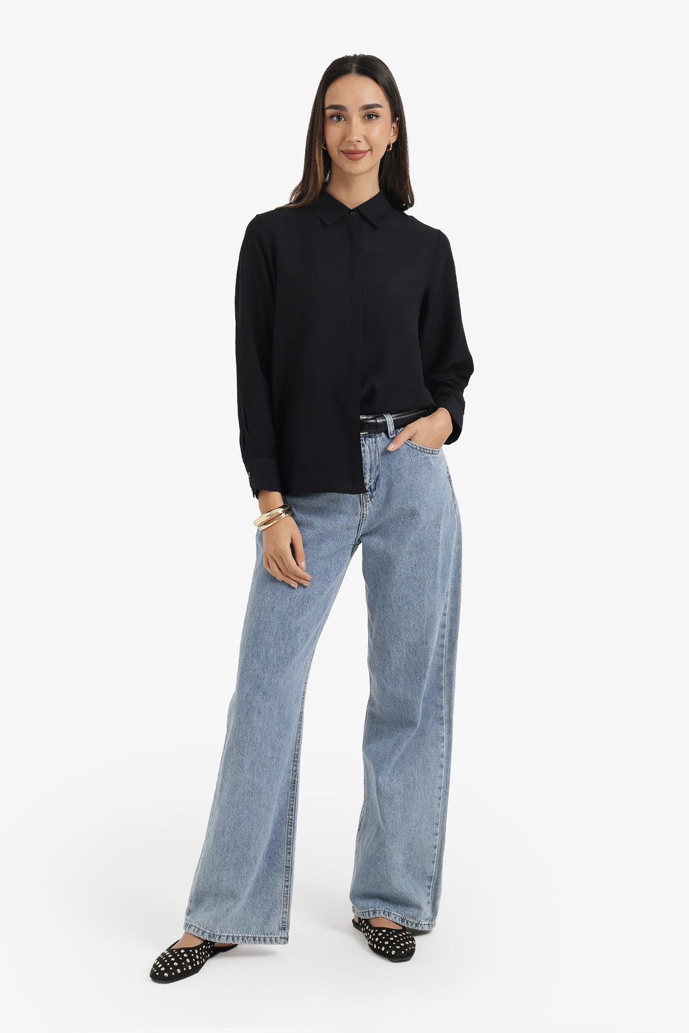 Hidden Placket Lounge Shirt