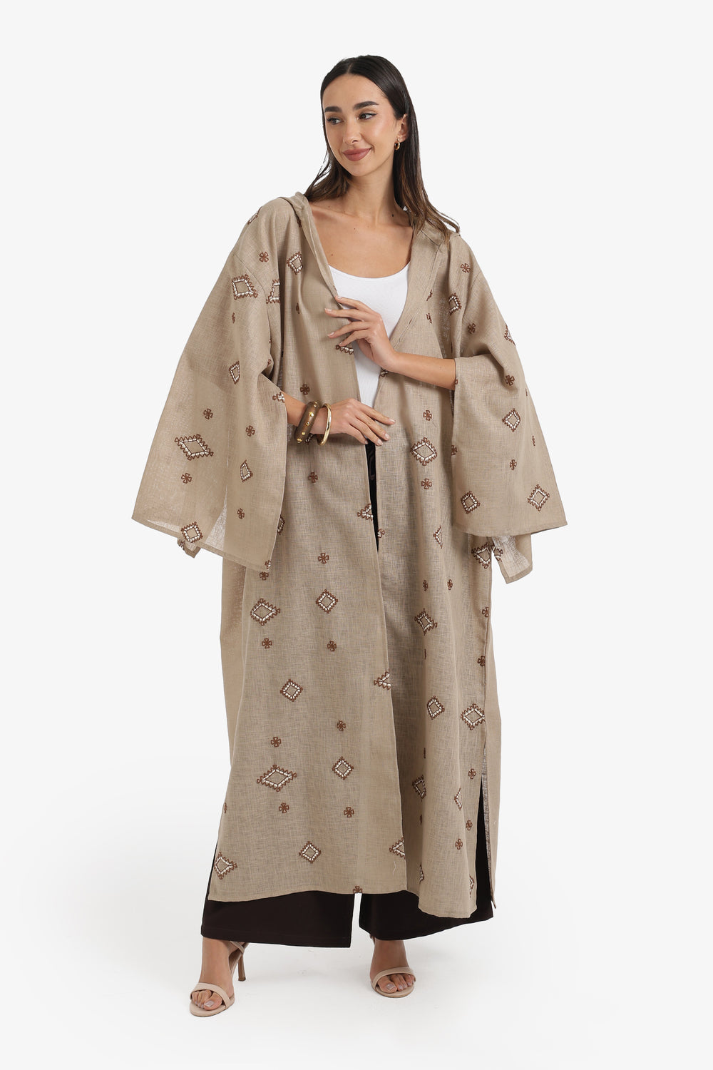 Embroidered Flowy Kimono