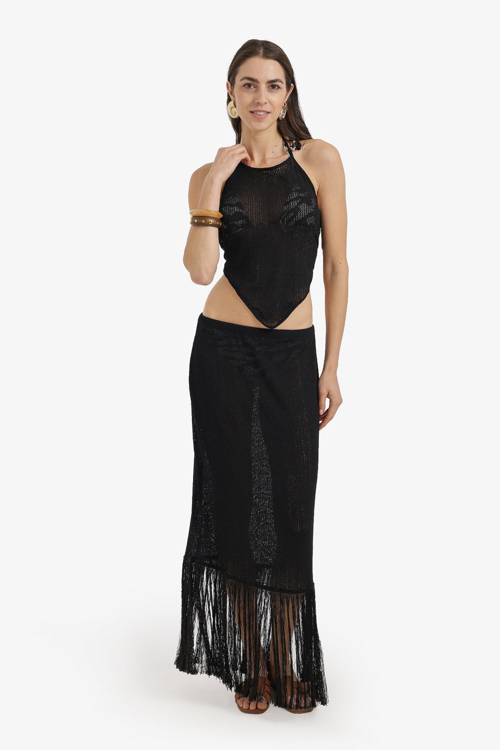 Fringe-Trim Beach Set