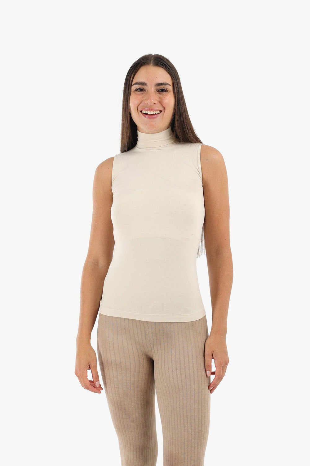 High Neck Sleeveless Top - Carina - كارينا