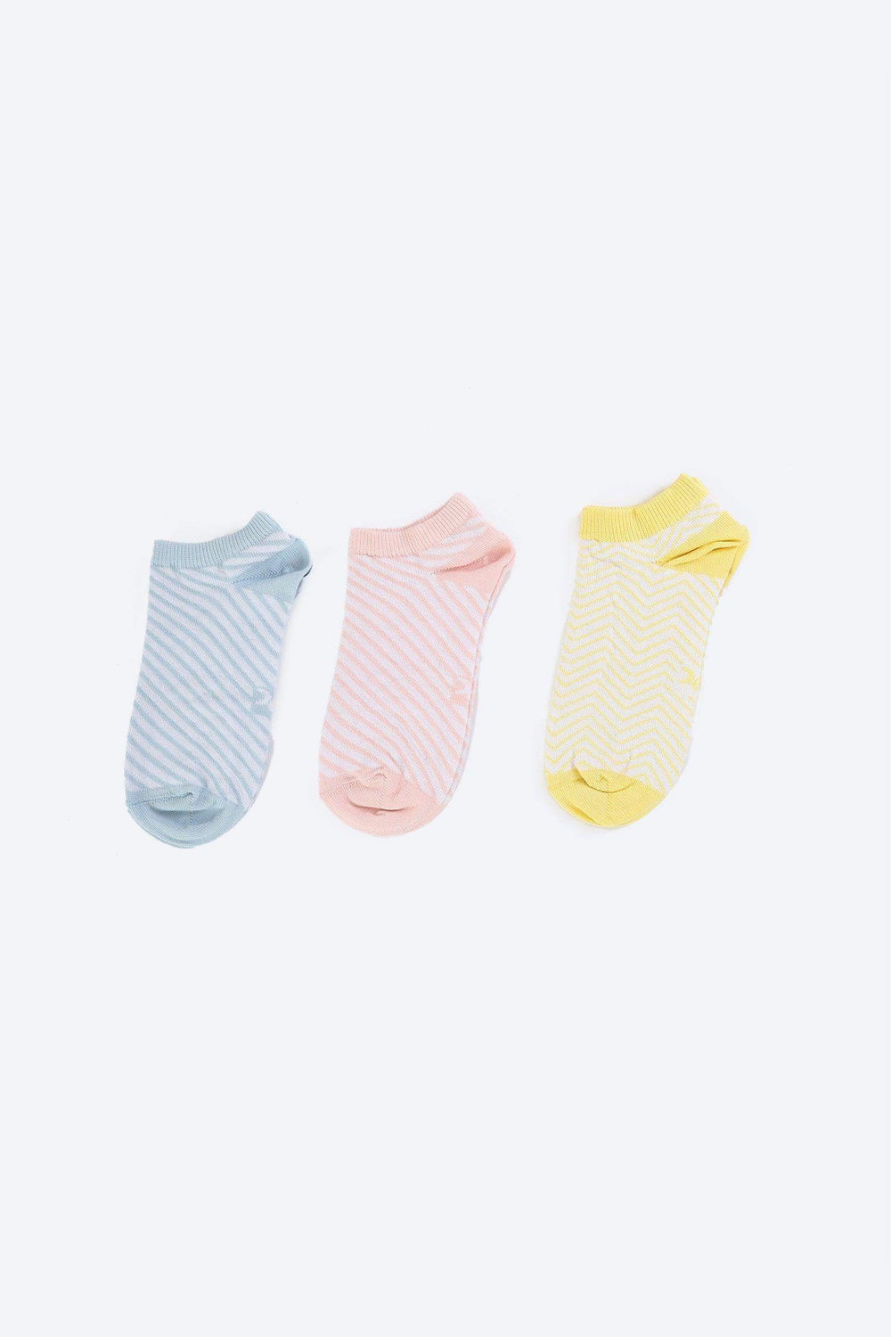 Cotton Ankle Socks - 3 Pairs - Carina - كارينا