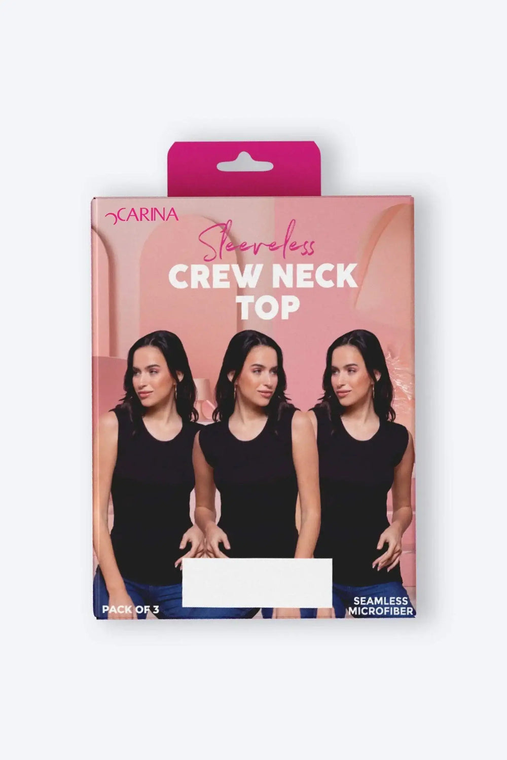 Crew Neck Seamless Microfiber Sleeveless Top (Pack of 3) - Carina - كارينا