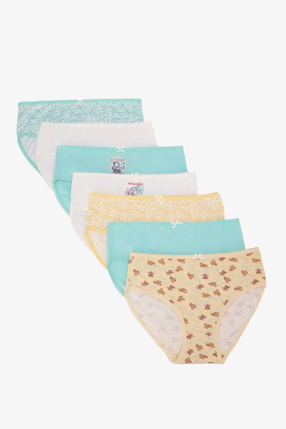 Pack of 7 Girly Brief Panties