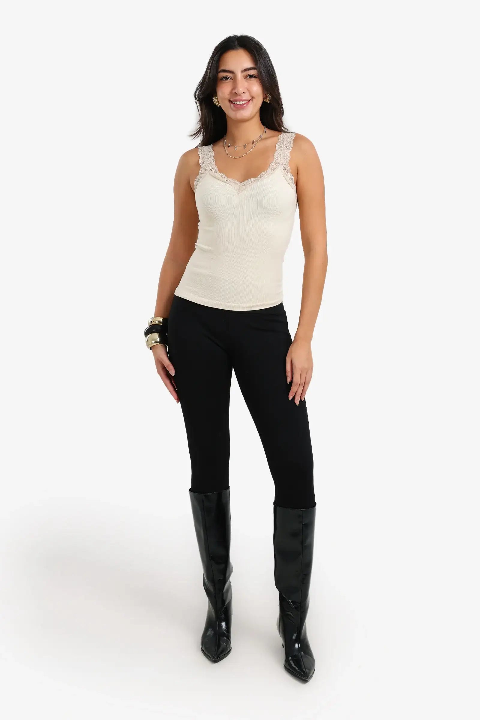 Lace-Detailed Tank Top