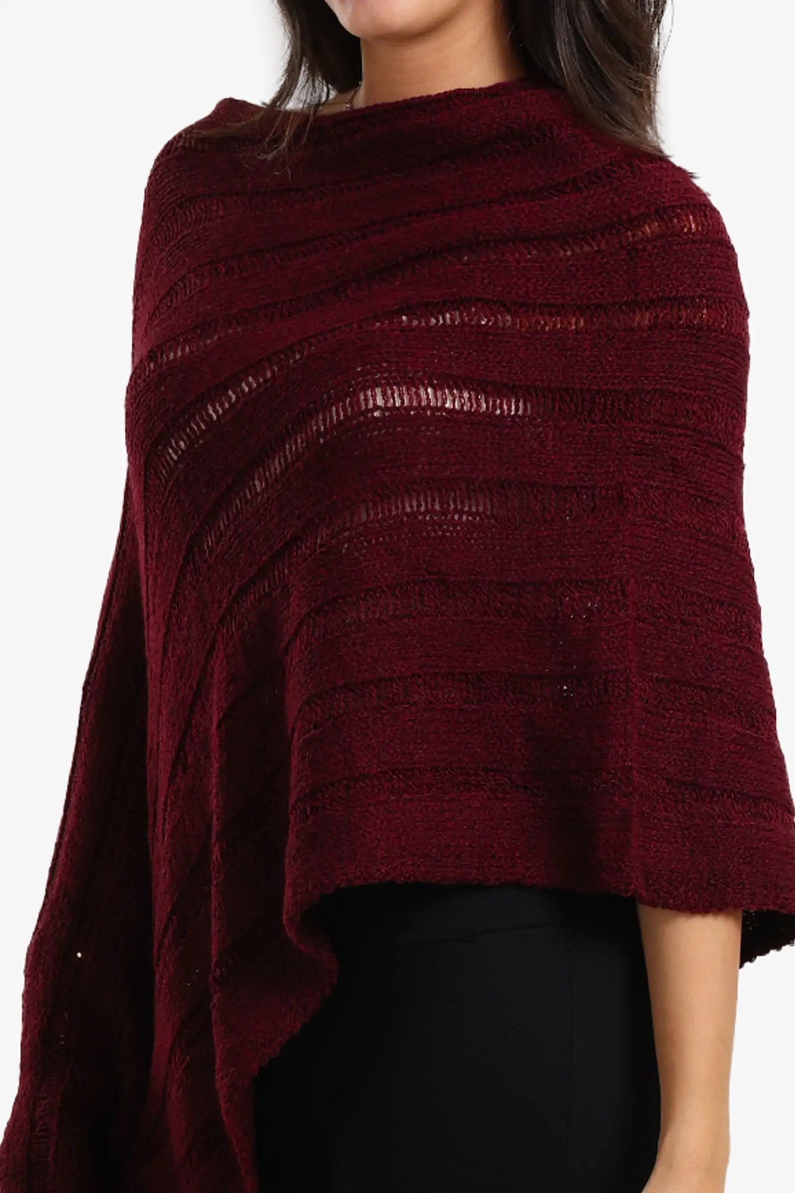 Poncho with Fringe Details